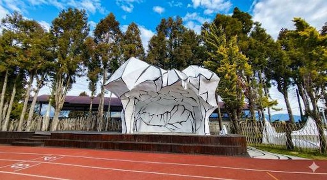 特色司令台,仿山脈特色