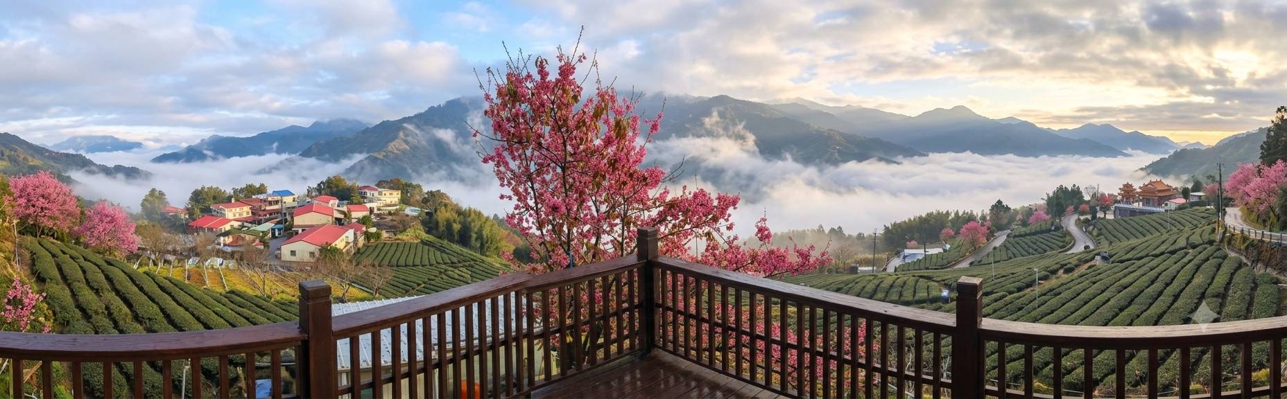 本校櫻花盛開景色